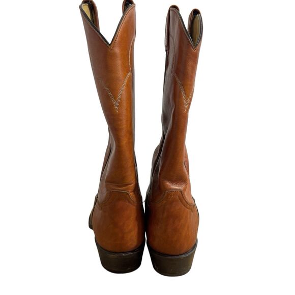 Tony Lama Boots Men’s Sz 11 R Cognac Brown Leather Western Cowboy Riding 5084 - Picture 3 of 9